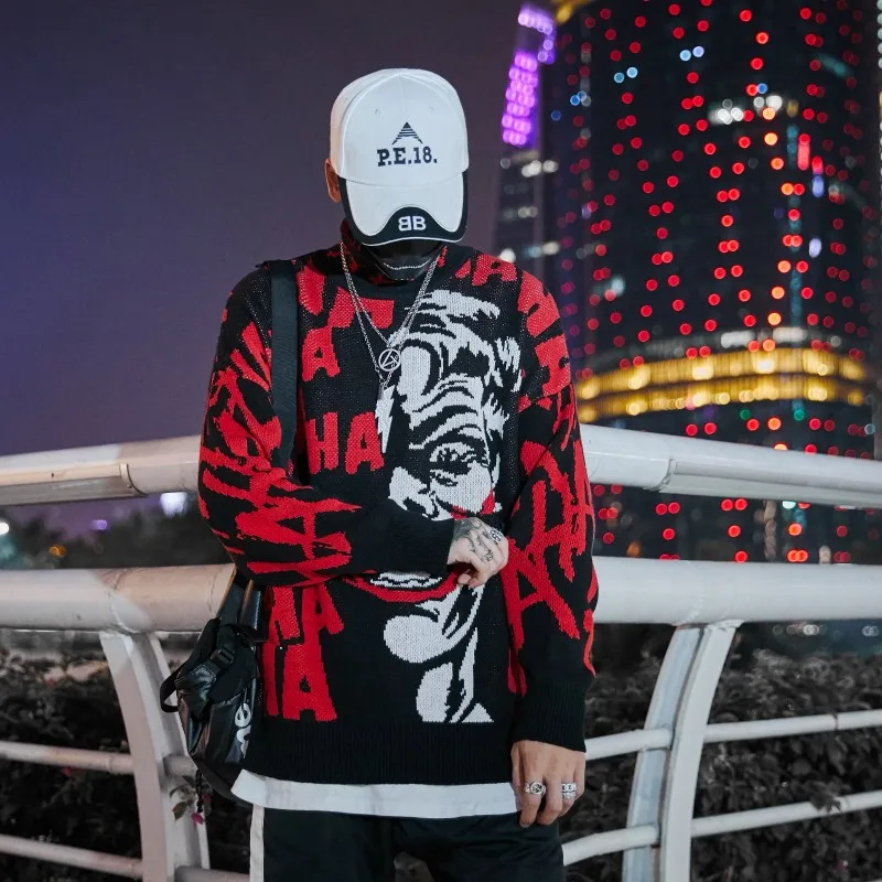 Buy RLJT.JIN 2019 New Winter Hip Hop Knitted Pullover Men Pull Homme Sueter Cardigan Hombre Turtle Neck Mens Sweater Stranger Things