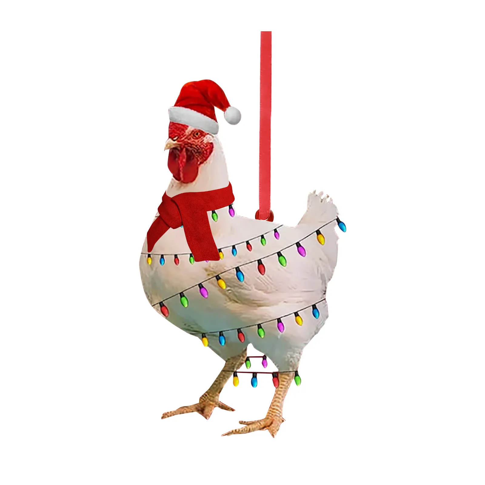 Christmas Wooden Pendants Chicken Wood Crafts Christmas Tree Decorations Gifts Kid Toys Home Decorations New Year
