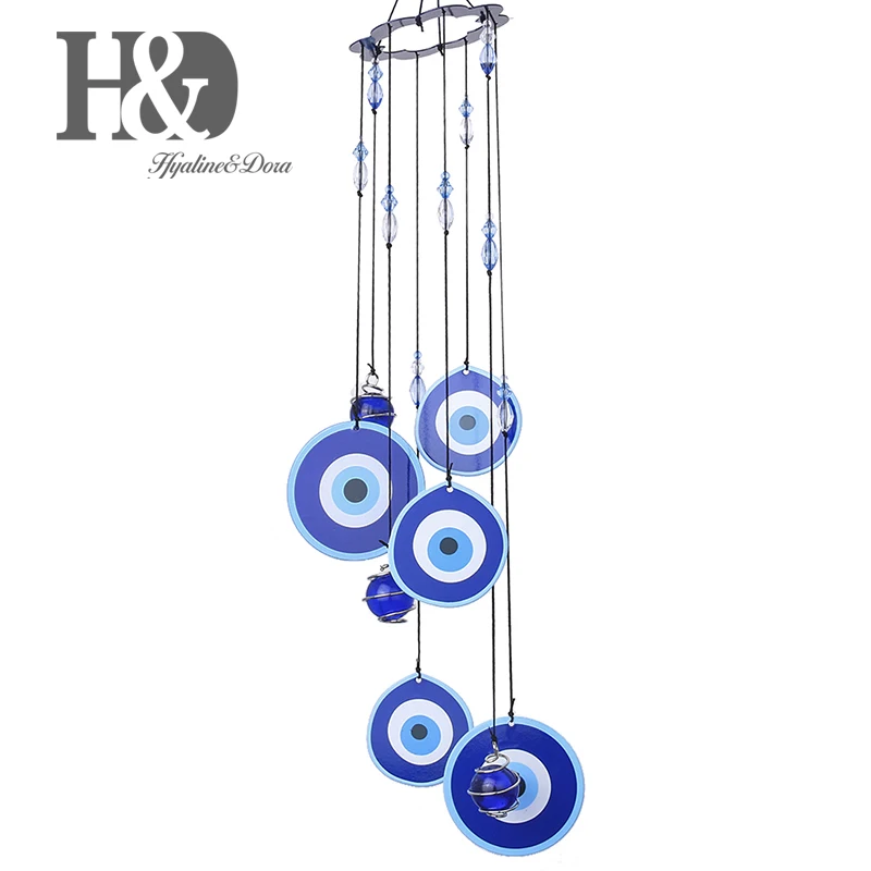 H&D набор из 3 турецких Лаки голубого сглаза дерево Статуэтка колокольчик подвеска защита для денег Фортуна домашний Декор подарок