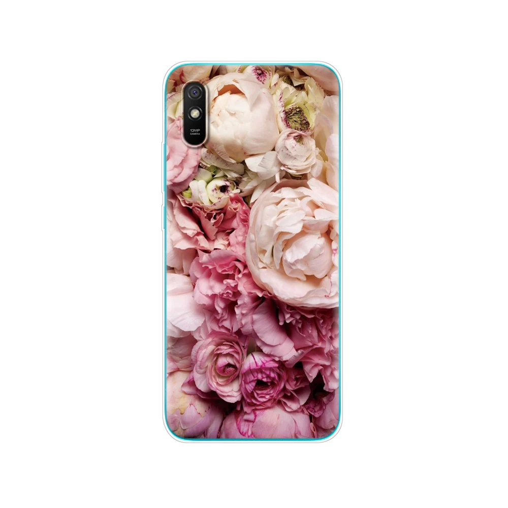 For xiaomi redmi 9A back Case Silicon Back Cover Phone Cases For redmi 9A Soft Case 6.53 inch funds etui bumper coque Cat Flower best phone cases for xiaomi Cases For Xiaomi