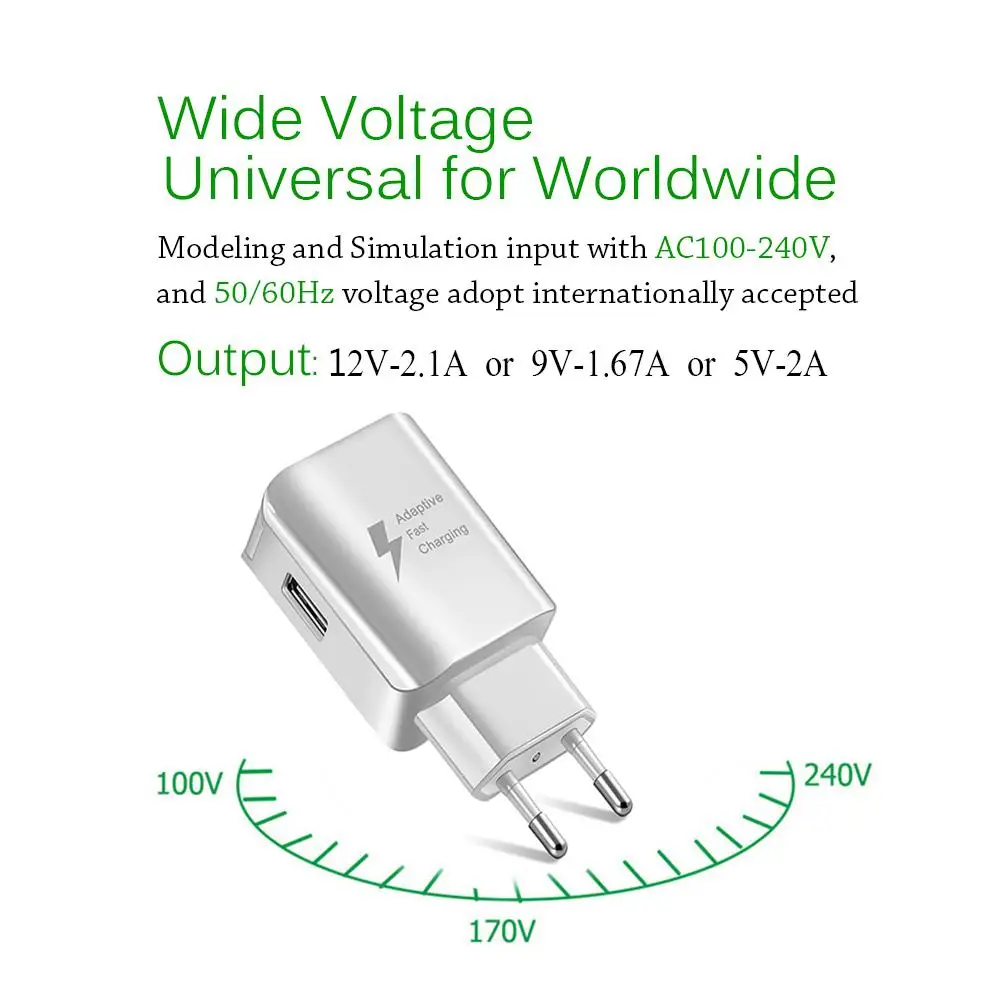 Fast Charger 1.2 m USB Type-C Cable Travel Adapter EU/US Note8 S9 S8 C5 C7 C9 Pro Devices Battery Charger for Smartphone