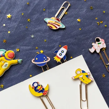 

2PCS Kawaii Paper Clip Metal Cute Bookmark Document Storage Binder Clips Cartoon Office Accessories Stationery School Supplies