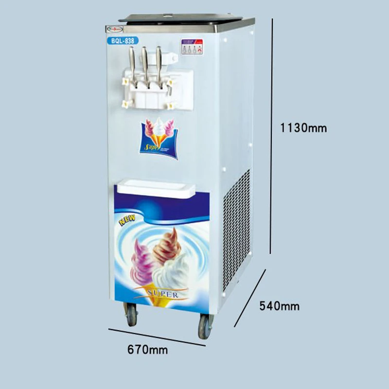 22L/H Vertical Equipment Ice Cream Machine Commercial Cone Machine Soft Ice Cream Machine Three Color Ice Cream Machine Soft