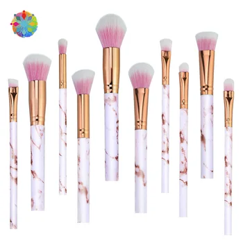 

10Pcs Marble Pattern Makeup Brush Foundation Eyeshadow Lip Make Up Brushes Set Beauty Tools Kits for Cosmetic Powder