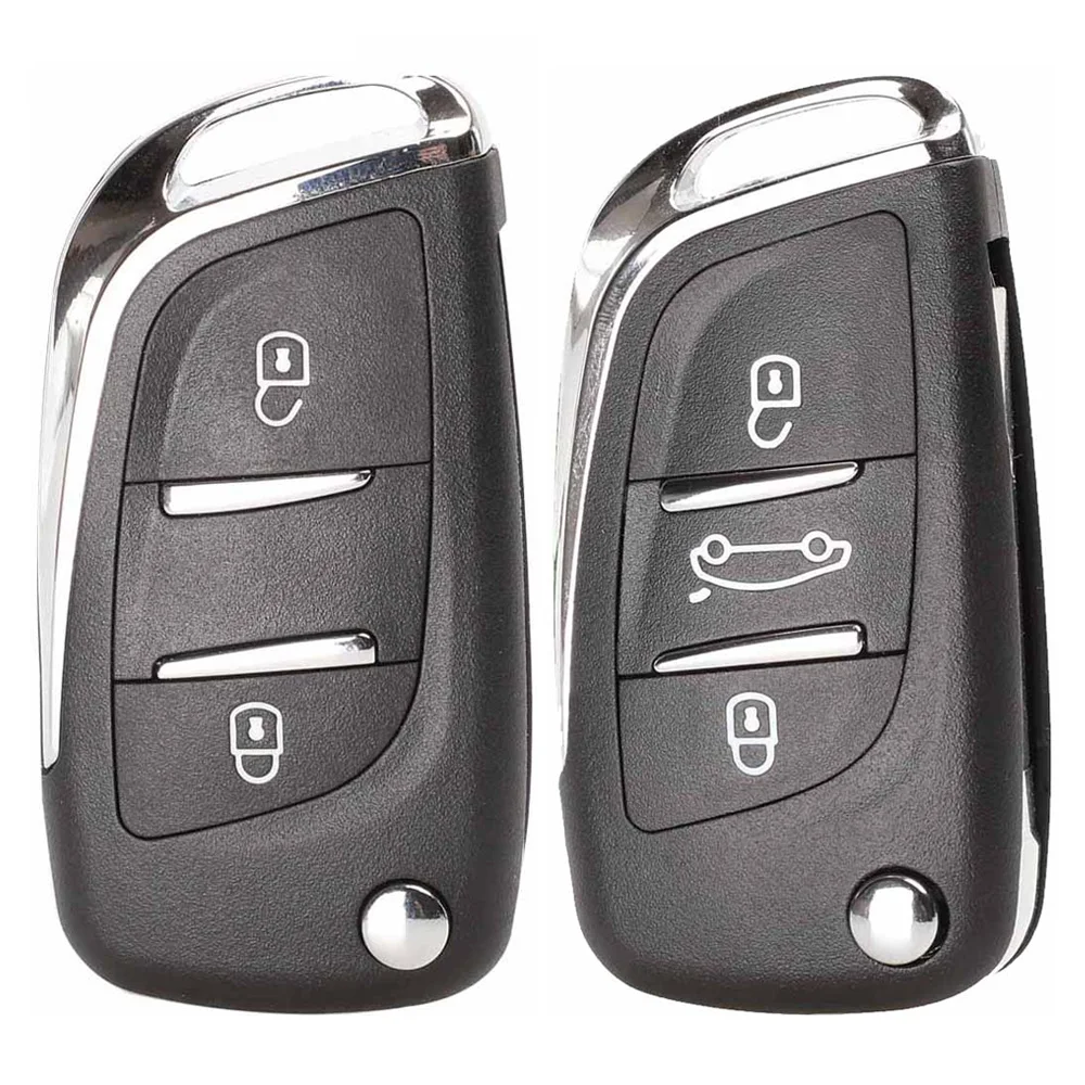 Jingyuqin Flip Remote Car Key Shell CE0536 for Peugeot 207 407 307 408 308 CITROEN C2 C3 C4 C5 C6 C8 XSARA GRAND PICASSO Groove