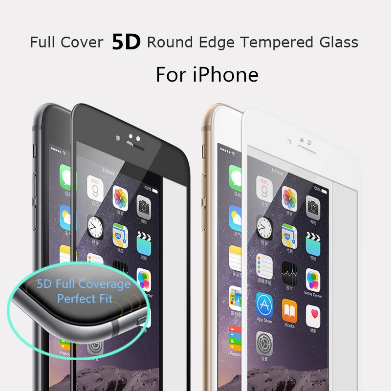 

Защитное стекло 5D для iPhone 11 pro, 6, 6s, 7, 8 Plus, X, XR, Xs Max, полное покрытие