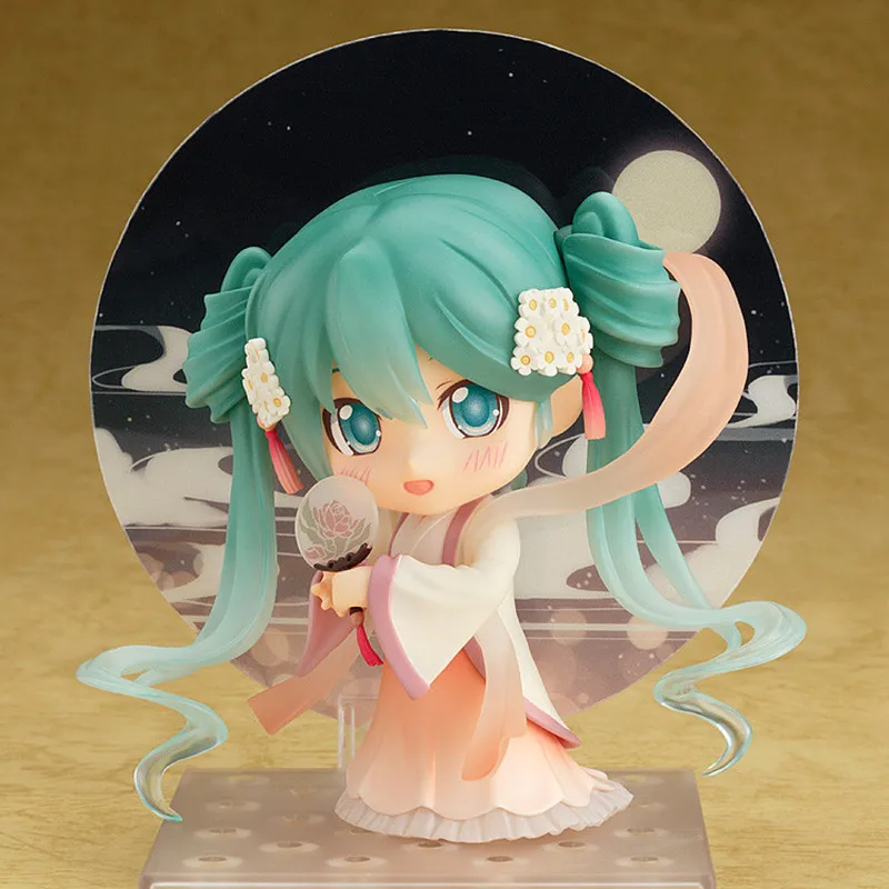 

10cm new Hatsune Miku Action Figure Miku Q version cute girl on Moon Festival Figure Collection model toys doll for kids