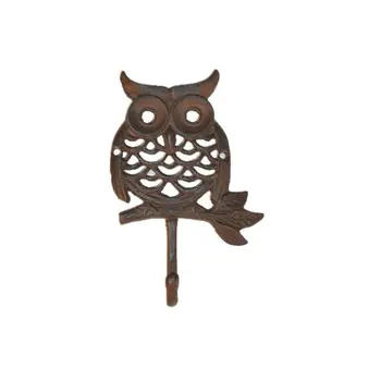 

1 Pc Door Back Hook Cast Iron Owl Shape Design Classic Towel Hanger Wall Hook Coat Hook for Kitchen Bathroom Hallway
