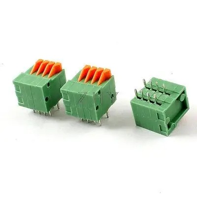 

3pcs 2.54mm 4 Positions PCB Mount Screwless Spring Terminal Blocks 150V 2A