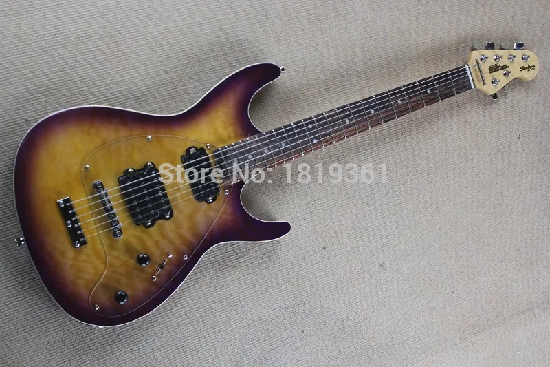 ; высокое качество; твердая деревянная кукла Music man SM-Y2D Sunset burst Электрогитары-151-1