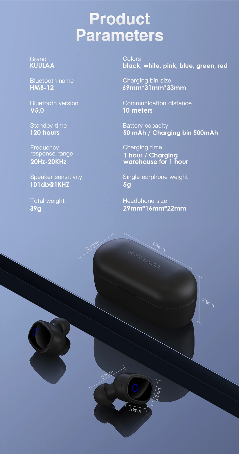 KUULAA TWS, Bluetooth наушники, беспроводные наушники, Bluetooth 5,0, гарнитура, игровая гарнитура, Blutooth, наушники, вкладыши, спортивные наушники