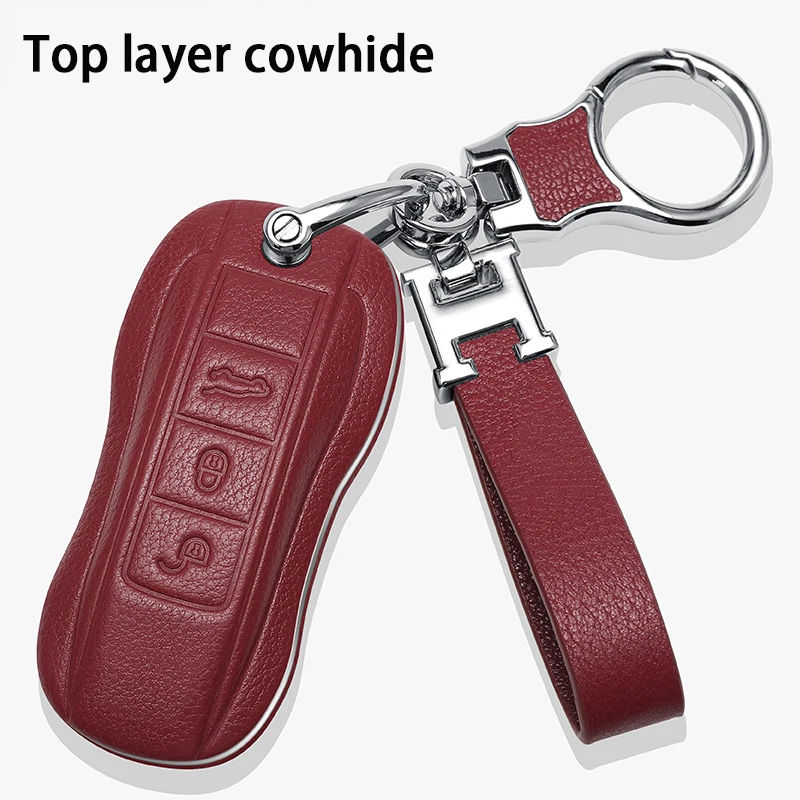 

Leather Car Key Case for Porsche Macan key case Kayenne Panamera 911 Leather Car Key Case for Porsche Macan key case Kayenne Pa
