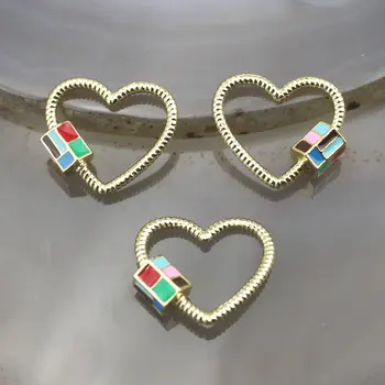 

27*20mm 10pcs/lot New style heart shape cz clasp charm,fashion lobster close,handmade diy necklace jewelry component wholesale