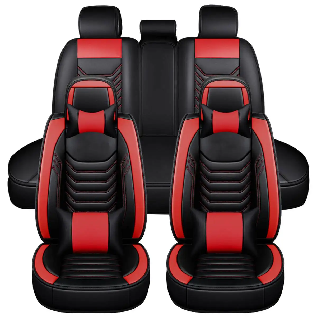 5SeatsUniversalCarSeatCoverPULeatherSeatCushionCoverAnti