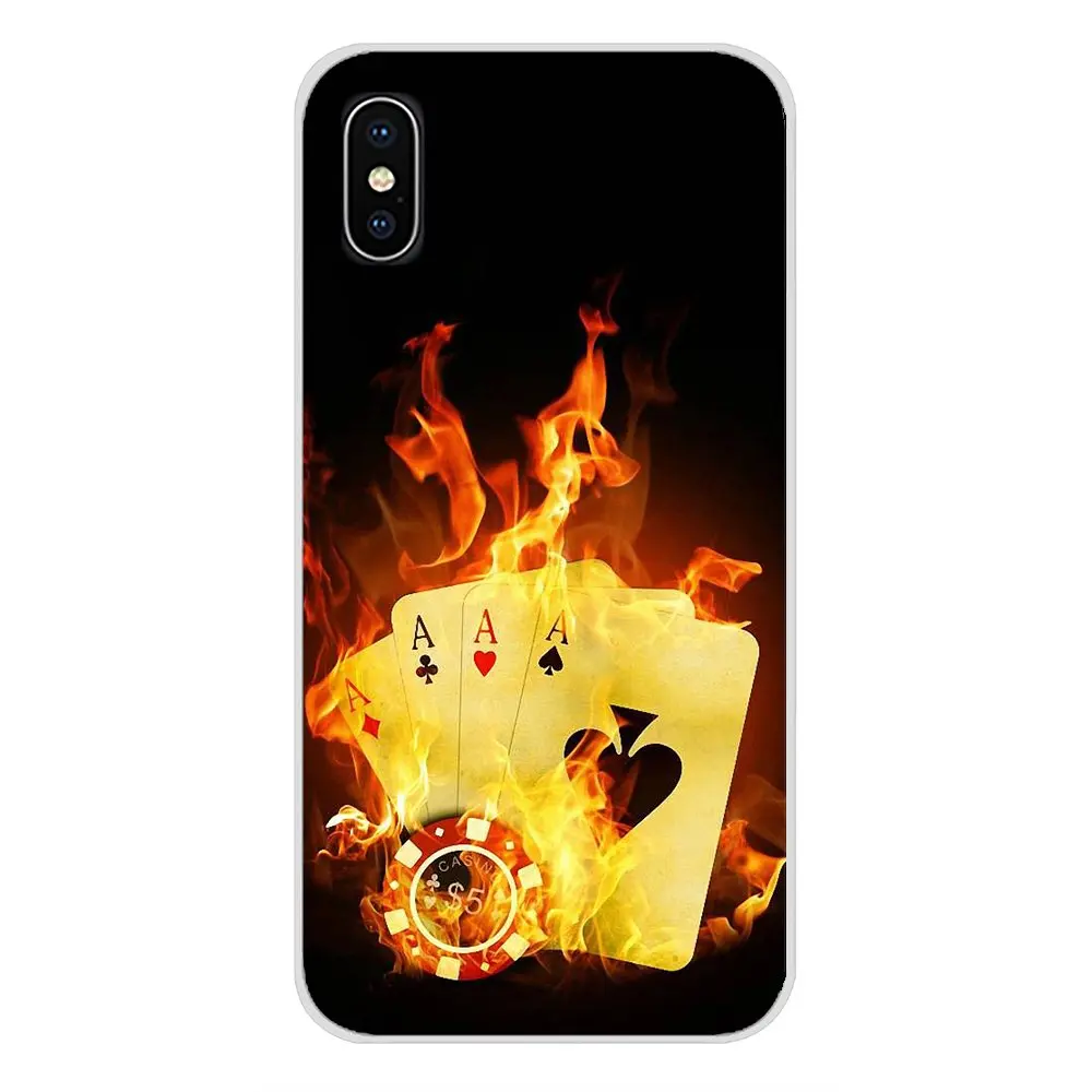 Для Apple iPhone X XR XS 11Pro MAX 4S 5S 5C SE 6S 7 8 Plus ipod 5 6 классических игральных карт ACE мягкий