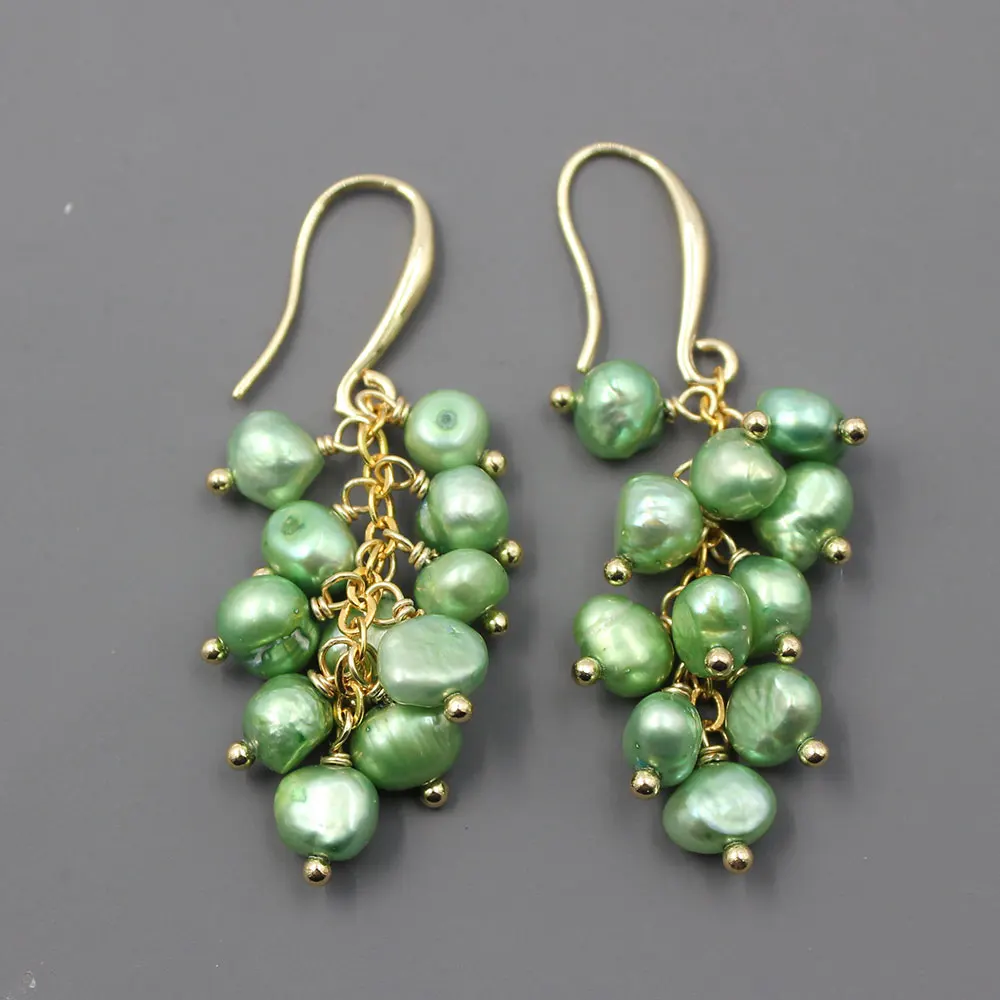 Earring Gold Keshi Pearl Keshi Pearls Jewelry Gg Pearl Earrings Keshi Pearl Green Dangle