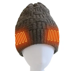 USB Electric Heated Hat шапка Heated Knitting Beanie 3 Temperature Control Warm Cap Outdoor Skiing Hat шапка зимняя мужская