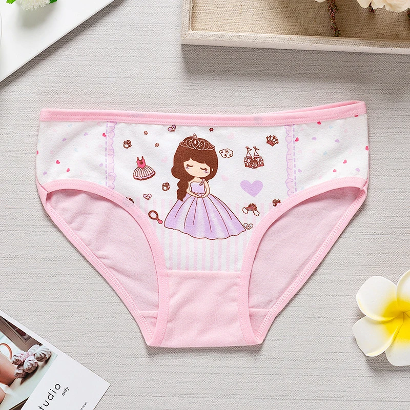 4Pcs/set Cotton Panties For Girls Kids Short Briefs Baby Girl Underwear Children Underwear Child Cute Cartoon Shorts Underpant