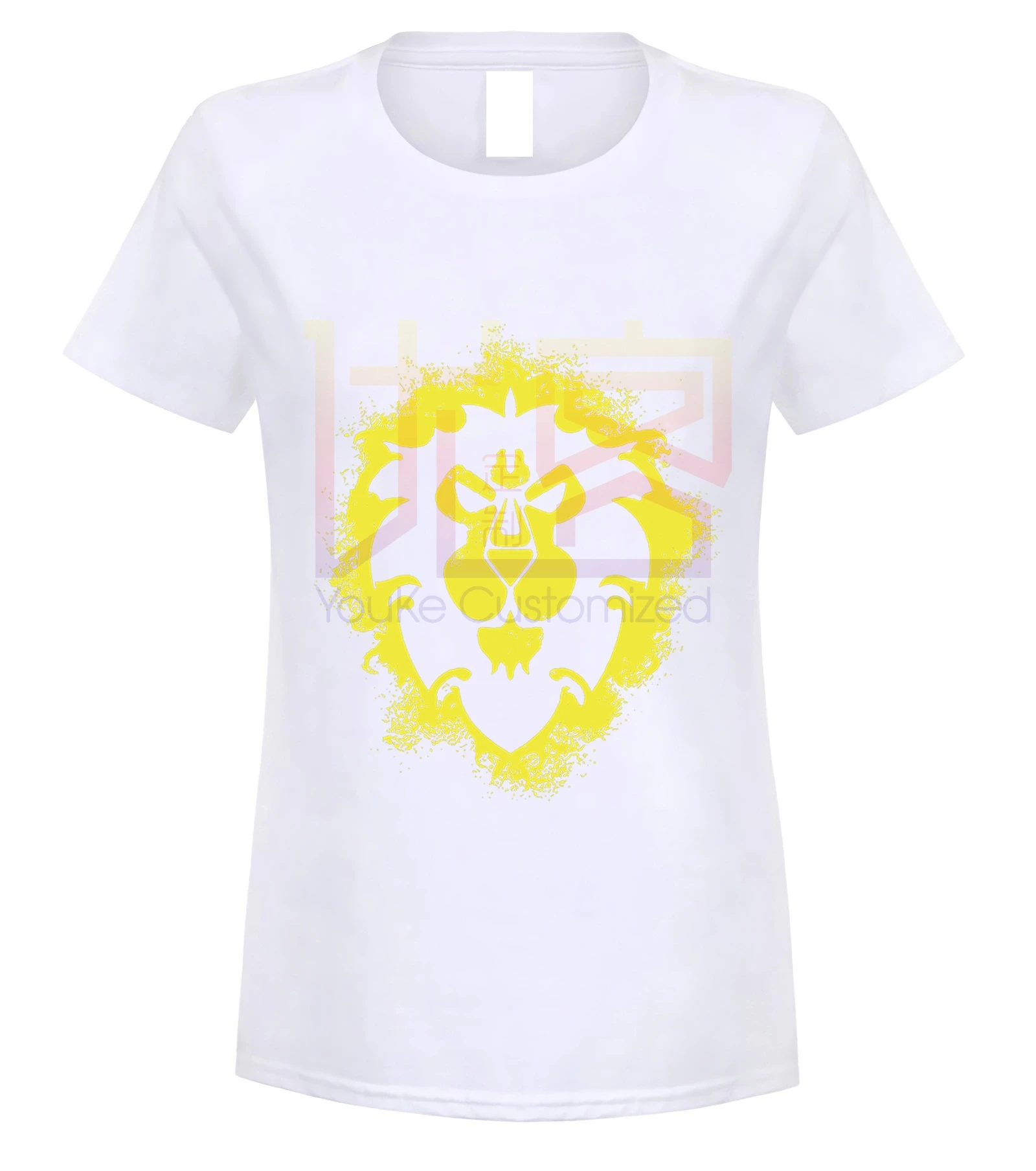 women white World of Warcraft футболка Alliance-WoW Premium Fanshirt, Baumwolle унисекс - Цвет: women white