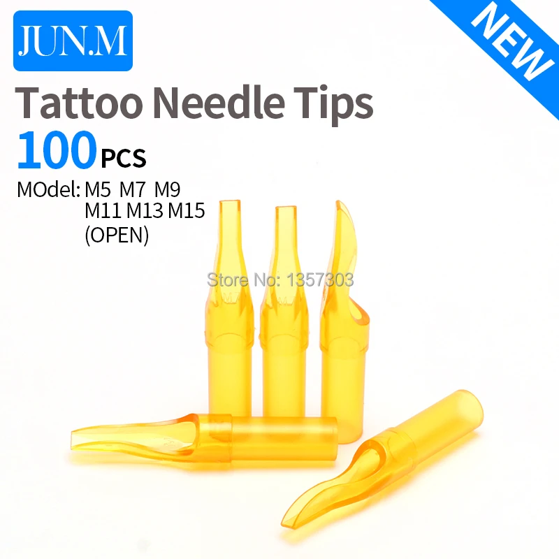 100Pcs Disposable Tattoo Tips Golden Color 5 7 9 11 13 15FT Flat Tips pre-sterilized For M1 M2 RM F Tattoo needles Free Shipping newest 1pcs free tv diseqc switch 4x1 diseqc switch satellite antenna flat lnb switch for tv receiver