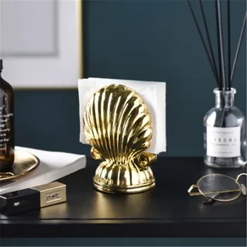 

Nordic Creative Literature And Art Seashell Resin Tissue Holder Living Room Desktop Paper Holder Bedroom Tissue Box X4972