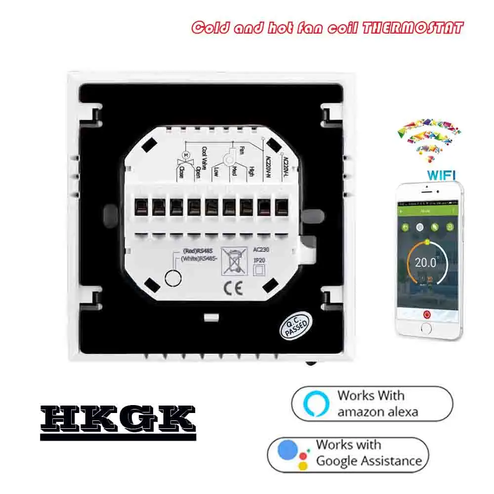 2PIPE fan coil unit thermostat WIFI TUYA for FCU Works with Alexa Google home