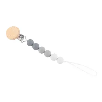 

Baby Pacifier Clip Colorful Silicone Beads Infant Teether DIY Dummy Holder Chain GXMB