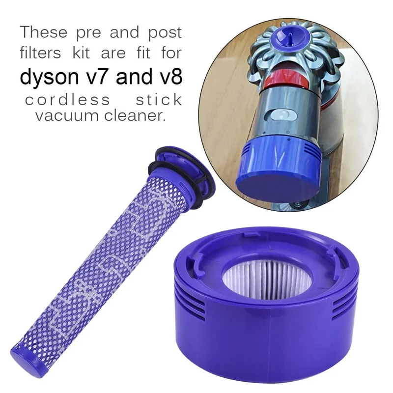 Предварительно и после замены моторного фильтра для Dyson V8 и V7 беспроводной вакуумный Комплект фильтров, семейный пакет для вашего Dyson Vac