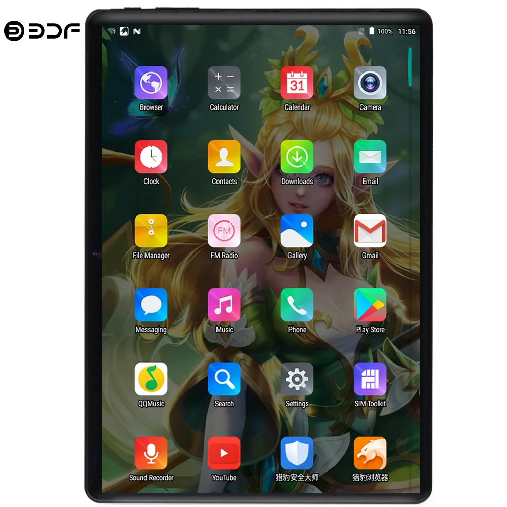  BDF 10 Inch Android 9.0 Tablet Pc Dual SIM Card 4G Phone Call Tablet Ten Core 8GB/128GB WiFi Blueto