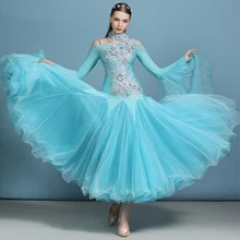 Новые платья для конкурса бальных танцев вальс танцевальное платье с бахромой светящиеся костюмы стандартные Бальные платья