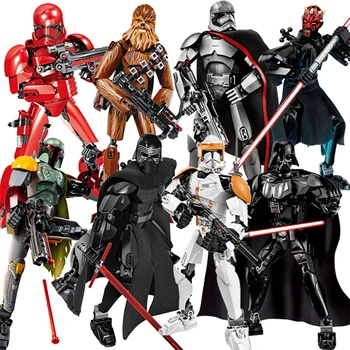 

Hot Star Wars Building Block Stormtrooper Darth Vader Kylo Ren Chewbacca Boba Jango Fett General Grievou Figure Kid Toy