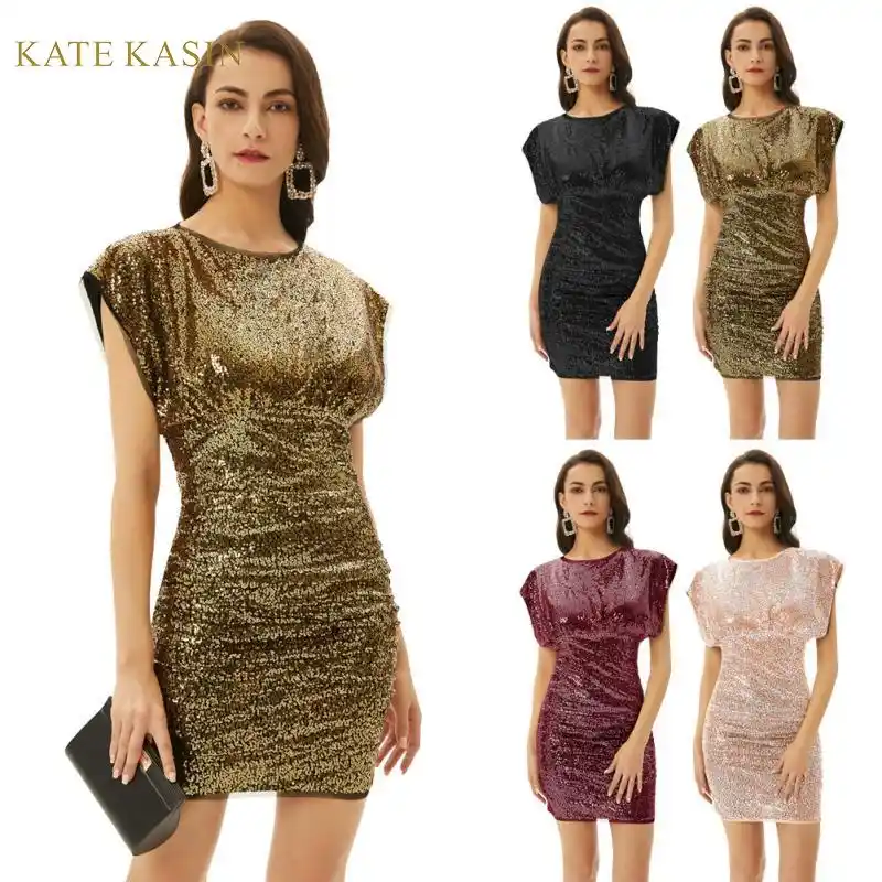 ruched sparkle dress