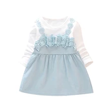 Осеннее платье для маленьких девочек; кружево с цветочным узором; платье в стиле пэчворк с длинными рукавами; Детский сарафан