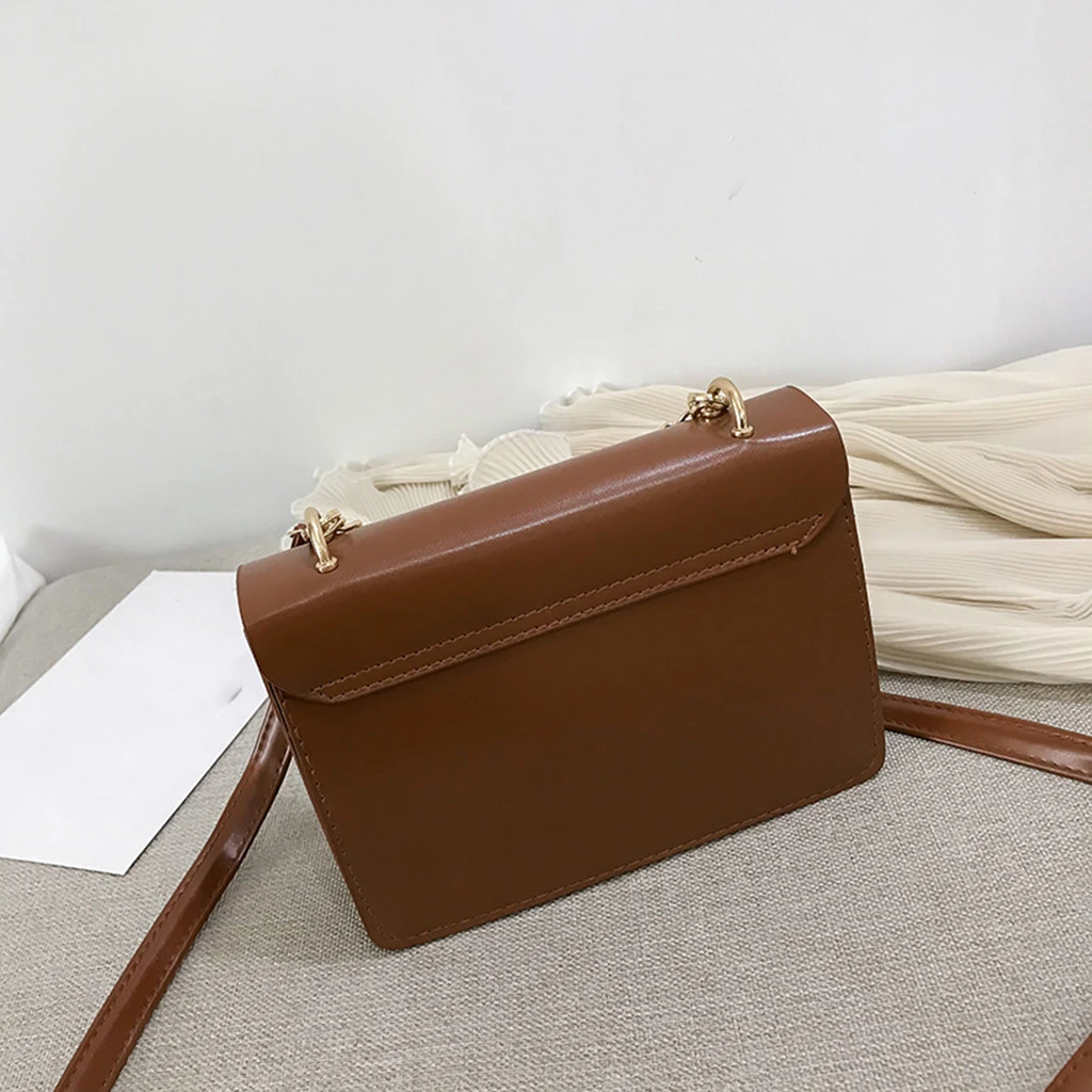 Simple Flap Shoulder Fashion Women Bag Leather Bags Girls Pure Color Mini Messenger Chest Cross Body Handbags Bolsa Feminina 820