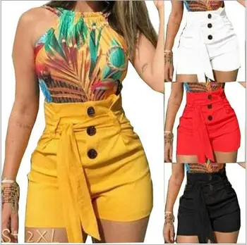 

Shorts Women'S High Waist Slim Zip Pocket Decoration Women'S Large Size Solid Color Button Women'S Casual Shorts