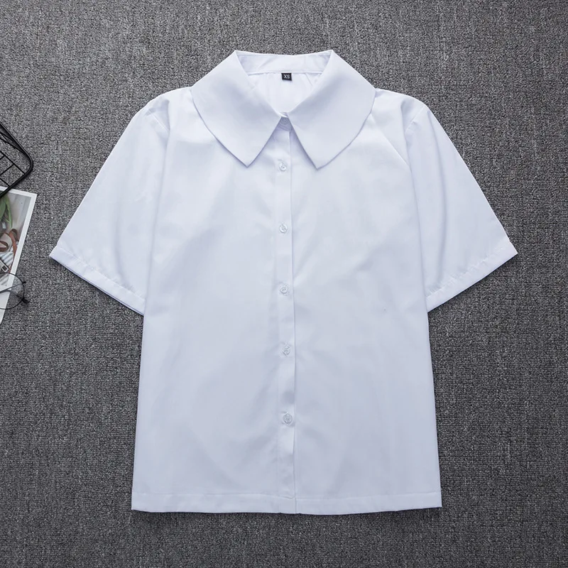 Japanese School Uniform For Girls Short Sleeve White Shirt School Jk Dress Sailor Suit Tops Business Work Uniforms For Women