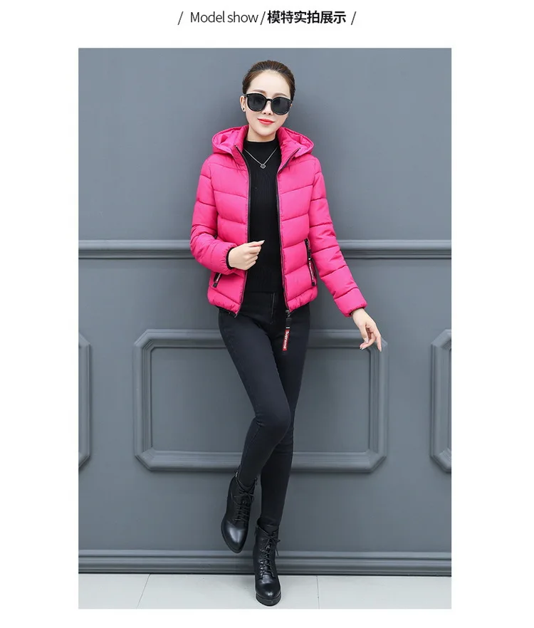 Korean-style Short Cotton-padded Clothes Women's Winter Korean-style Fashion Large Fur Collar Cotton Coat Large Size Warm Cotton