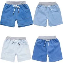 Не выцветающие детские джинсовые шорты эластичные летние шорты для мальчиков Новые Стильные шорты для больших мальчиков