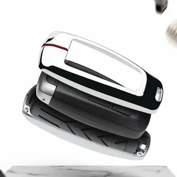 

Metal alloy Key Case Striped Red Cover Protective Shell For Ford Edge Fusion Mustang F150 Explorer Replacement Car