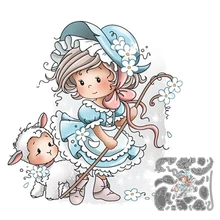 

New Metal Cutting Dies Shepherdess Shepherd Girl Scrapbooking Die Cut Mould Stencils Handicrafts for Album Paper Card Embossing