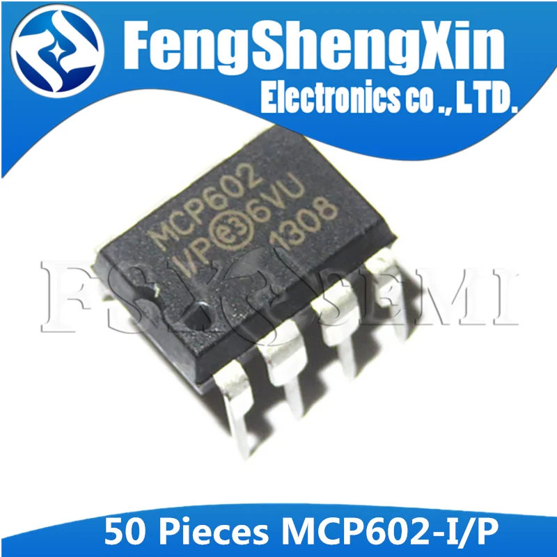 50 шт./лот MCP602-I/P DIP-8 MCP602I/P MCP602 от 2 7 в до 6 0 В операционные усилители CMOS | Электронные