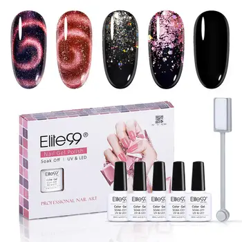 

Elite99 10ml Gift Box 5pcs/Set Nail Glitter Gel Polish Set 9D Shimmer Wide Line Cat Eye Magnet Tools Kit Nail Art Manicure Sets