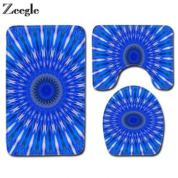 

Zeegle Bath Mat Set Absorbent Toilet Pedestal Rug Foot Mat Anti Slip Bathroom Doormat Shower Mat Washable 3pcs Bathroom Rug Set