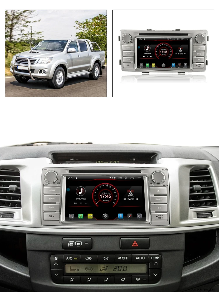 Новинка! Android 9,0 автомобильный dvd-плеер для Toyota Hilux Fortuner 2012- Автомобильный Радио gps Навигация стерео Мультимедиа Bluetooth wifi