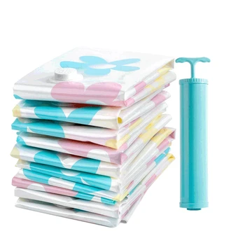 

Vacuum Compression Bag Clothing Travel Hand-Rolled 11-Piece Vacuum Storage Bag Set with Hand Pump