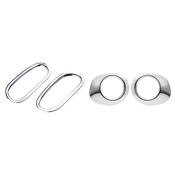 

2x Car Turn Lamp Decoration Cover for Mercedes Smart Fortwo 453 & 2x Car Fog Light Decoration Frame Exterior Lamp Cover