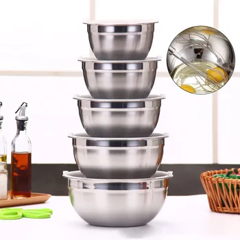 

Stainless Steel Mixing Bowls Non Slip Nesting Whisking Bowls Set Mixing Bowls For Salad Cooking Baking Food Storage Bowl