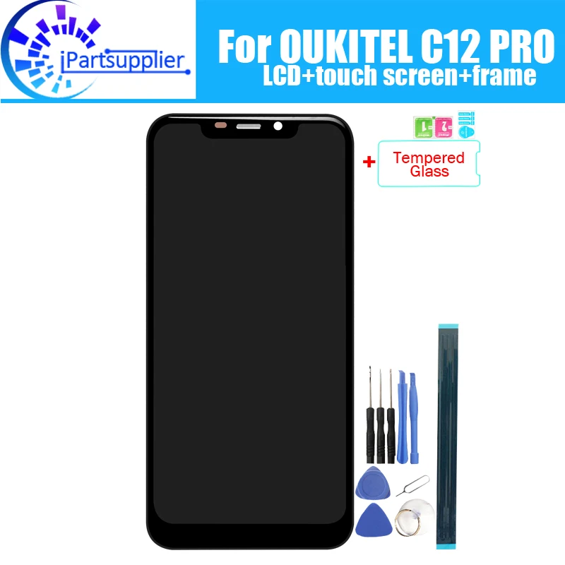 OUKITEL C12 PRO ЖК-дисплей с сенсорным экраном в сборе+ средняя рамка ЖК-дисплей+ сенсорный дигитайзер для OUKITEL C12 PRO