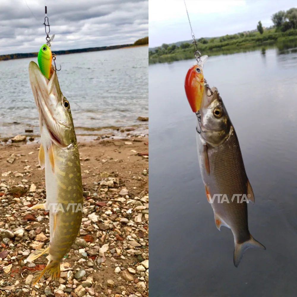 VTAVTA 5pcs/lot Mini Wobblers Pike Fishing Lure Set 3.5cm 4g Crankbaits Minnow Lure Hard Artificial Bait With Fishing Tackle Box