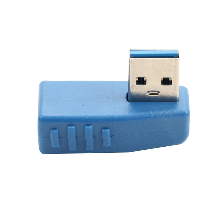 Синий USB 3,0 левый изгиб 90 градусов поддержка 5 Гбит/с революционный Женский адаптер l-образный локоть